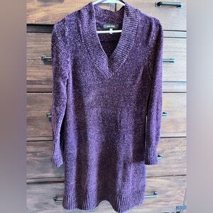 Nine West Plum Long Sleeve Sweater Dress